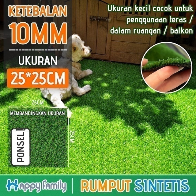 HappyFamily Rumput Sintetis Full Hijau 110 Rekomendasi mm 1